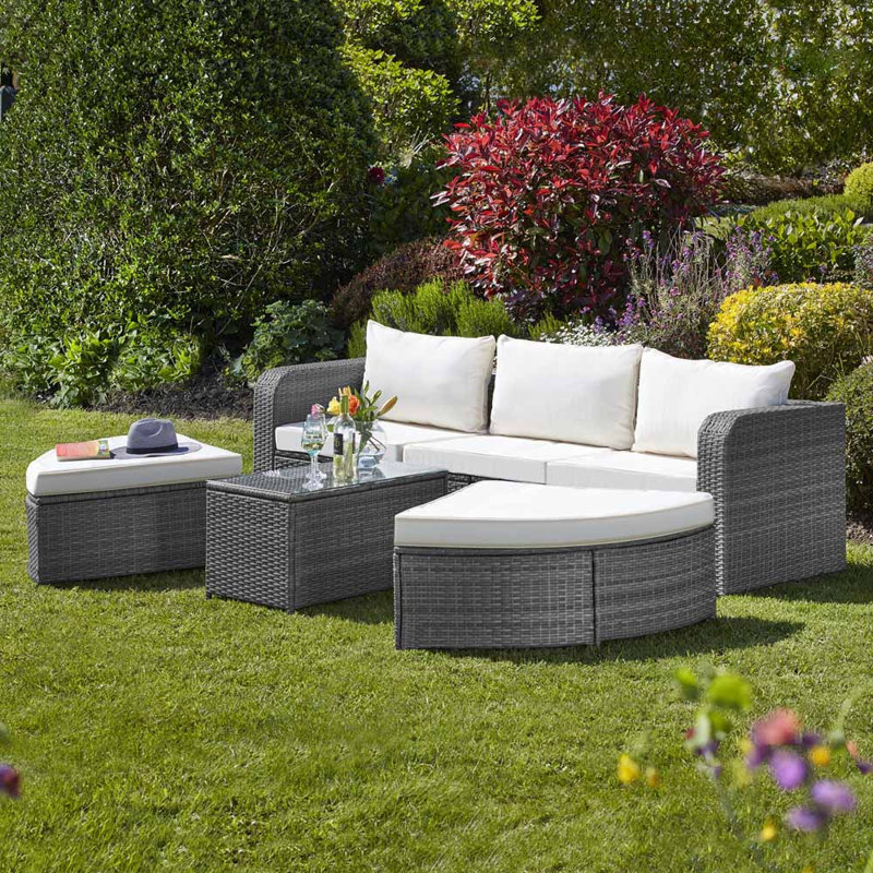 Dakota Fields Boonton 110Cm Wide Outdoor Garden Daybed with Cushions